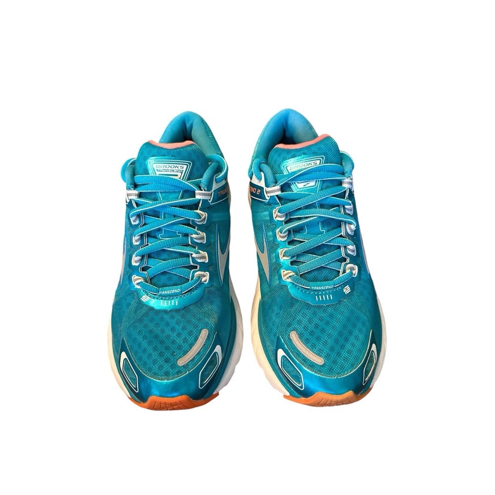 Brooks Transcend 2 Womens 6.5 Running Shoes Athletic Sneakers Teal Orange Walk - Picture 3 of 8